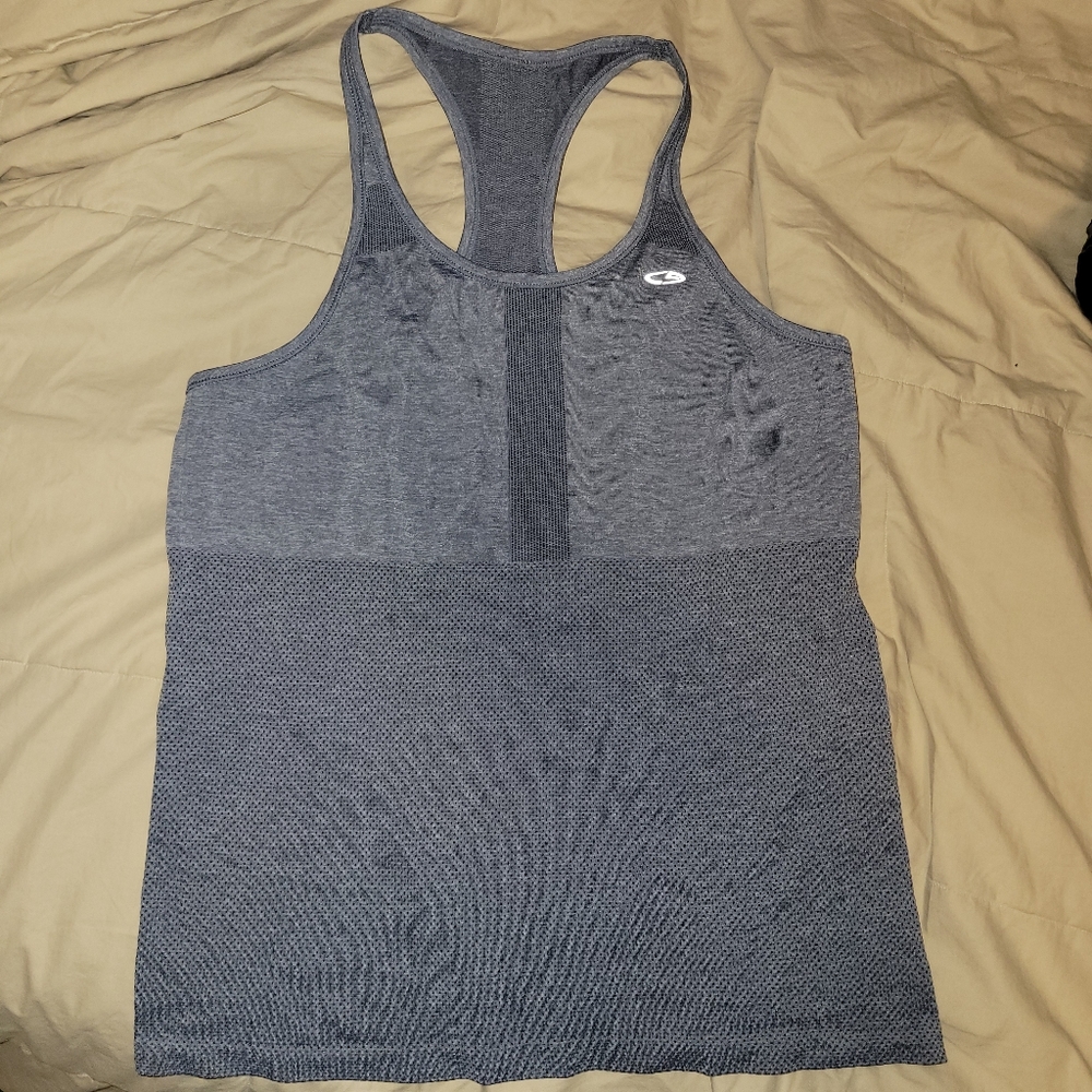 Grey workout racer back tank top